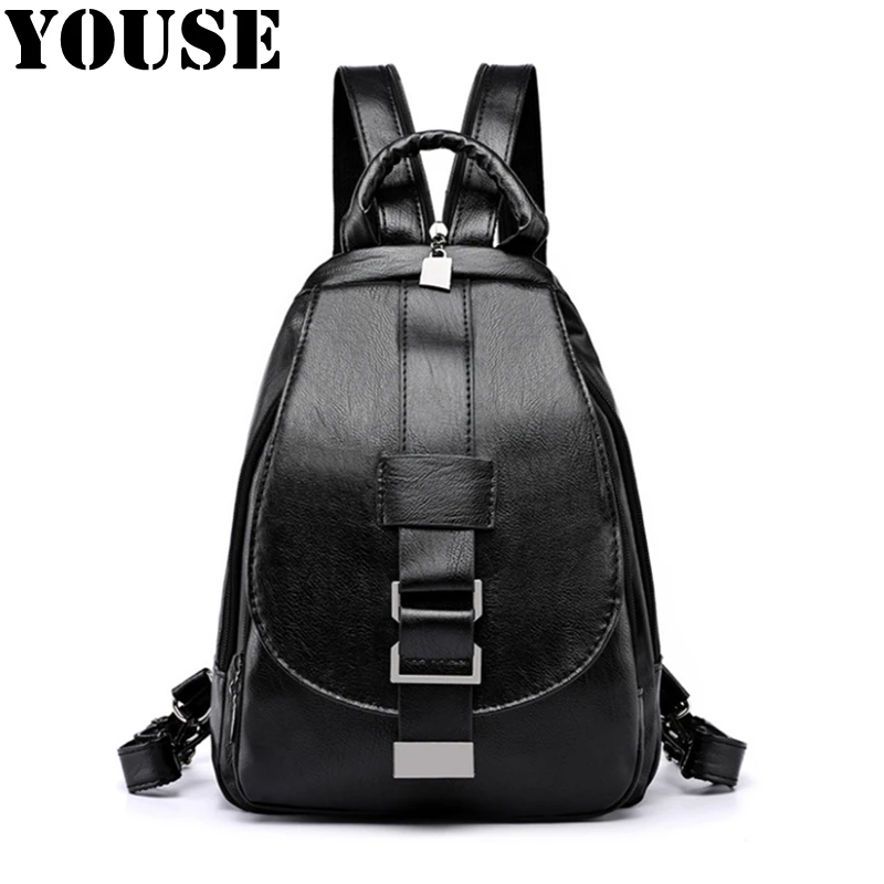 

YOUSE Brand 2020 The New Fashion Backpacks Dual Purpose Small Backpacks PU Soft Leather Versatile Travel Chest Satchel Women