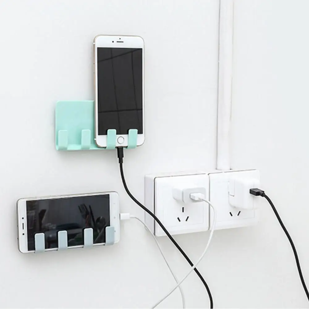 

wall shelf rack holders storagefor sockets Practical wall storage Phone Holder Socket Charging Box Bracket Stand Holder