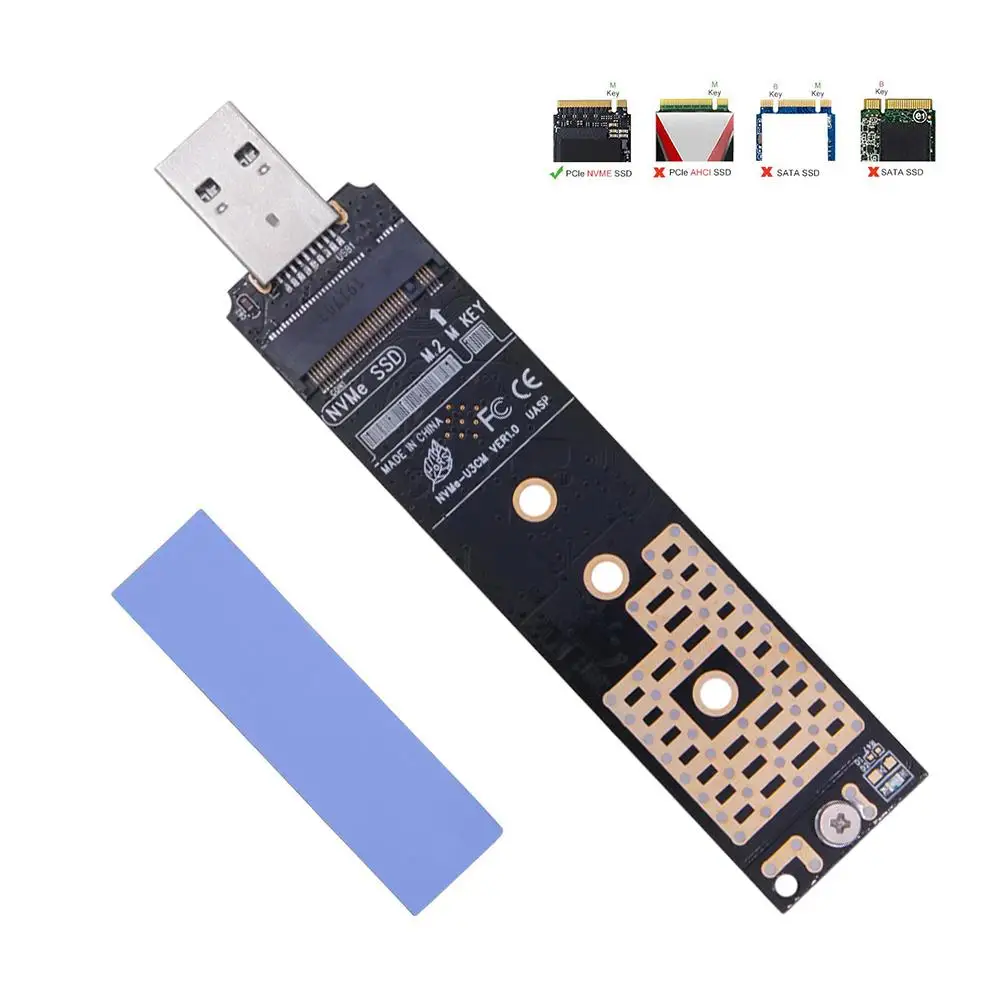 Адаптер NVME к USB3.1 M.2 SSD к USB 3,1 type A адаптер для жесткого диска 10 Гбит/с USB 3,1 Gen 2 чип M.2 USB адаптер