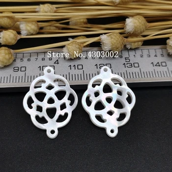 

10pcs/lot 18x24mm Natural Hollow Round Flower Mother of Pearl shell for DIY Jewelry Flower MOP Pearl shell for earrings