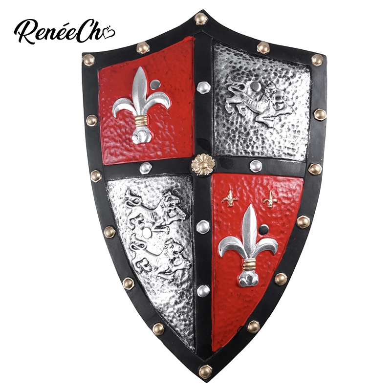 Reneecho Cosplay 1:1 Trident Knight Shield PU Weapon Halloween Prop Halloween Costume For Adult