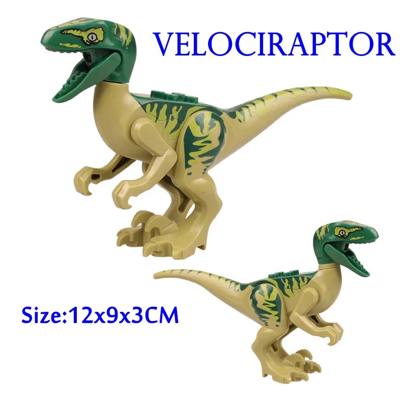 

MINI Dino Toys Velociraptor Figures Bricks Brutal Raptor Jurassic World Dinosaur Model D-Rex Assemble Building Blocks DIY Toys