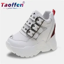 Taoffen/спортивная обувь для Для женщин модная обувь разных цветов, пряжка металлическая платформа для ходьбы толстая подошва Для женщин спортивная обувь размер 35-39