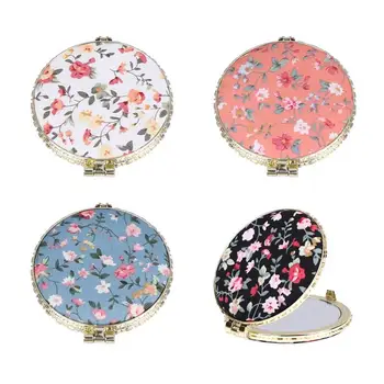 

4pcs Retro Mini Makeup Mirror Pocket Mirror Printed Double-Sided Mirror Compact Pocket Mirror Cosmetic Mirrors For Women Girls