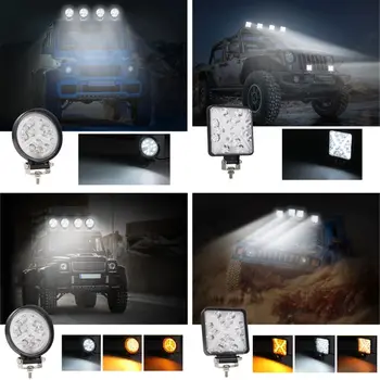 

4 Inch 168W LED Work Light Bar 2/3 Wire Round Square Spot Flood Beam Offroad Car Truck Fog Lamp Spotlight Driving Headlight
