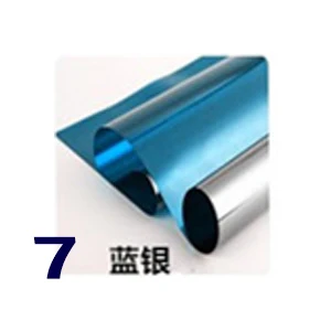 7Blue silver Односторонняя прозрачная стеклянная пленка затенение изоляция Взрывозащищенная УФ Солнечная пленка Бытовая самоклеящаяся пленка для окон 30x100cm60x100cm - Цвет: 7Blue silver