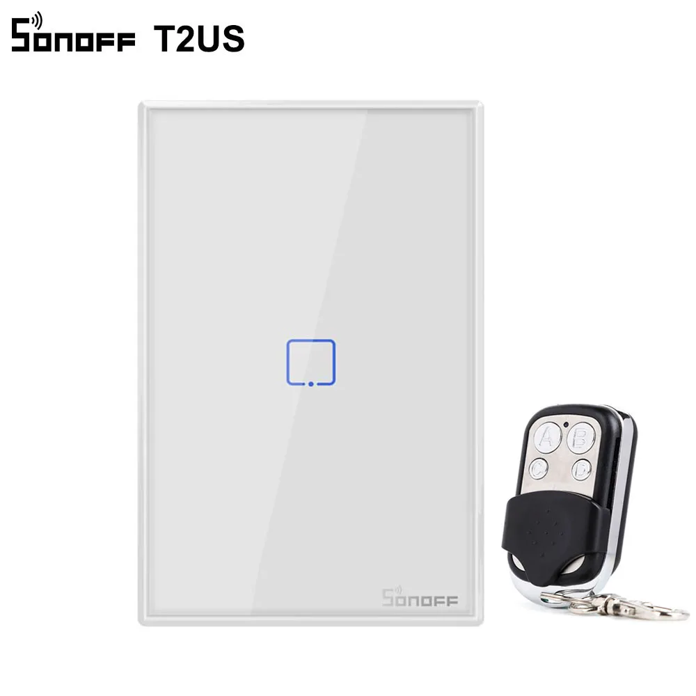Sonoff T2 1 2 3 банда умный WiFi сенсорный переключатель панель США WiFi RF/APP/Touch управление настенный светильник переключатель умный дом работает с Alexa - Комплект: 1gang with RC