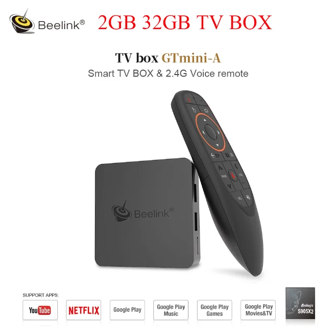 2GB RAM 32GB ROM Beelink GTmini-A Android 8,1 Smart tv Box 4K Amlogic S905X2 4 Гб 64 Гб 2,4G+ 5,8G WiFi 1000 Мбит/с BT4.0 H.265 HDR10 2,4G голосовой пульт дистанционного управления - Цвет: 2GB RAM 32GB ROM