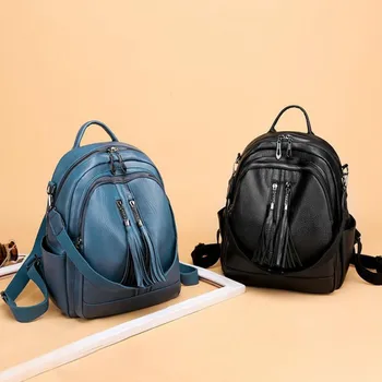 

small backpack girl party back pack 2019 fashion tassel explosions Korean style backpack black female bag travel women backpack