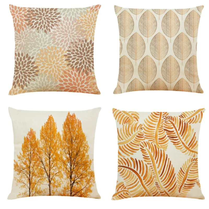 

Home Decor Cushion Cover Fall Autumn Leaves Pillowcase Home Decoration Sofa Party Holiday Gift