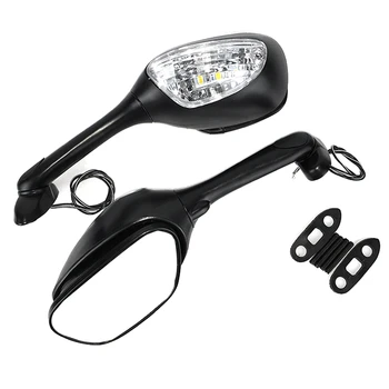 

Motorcycle Mirror Rear View with Turn Signal Light Mirror for Suzuki GSXR600 750 2006-2010 GSXR 1000 2005 2006 2007 2008(Clear)
