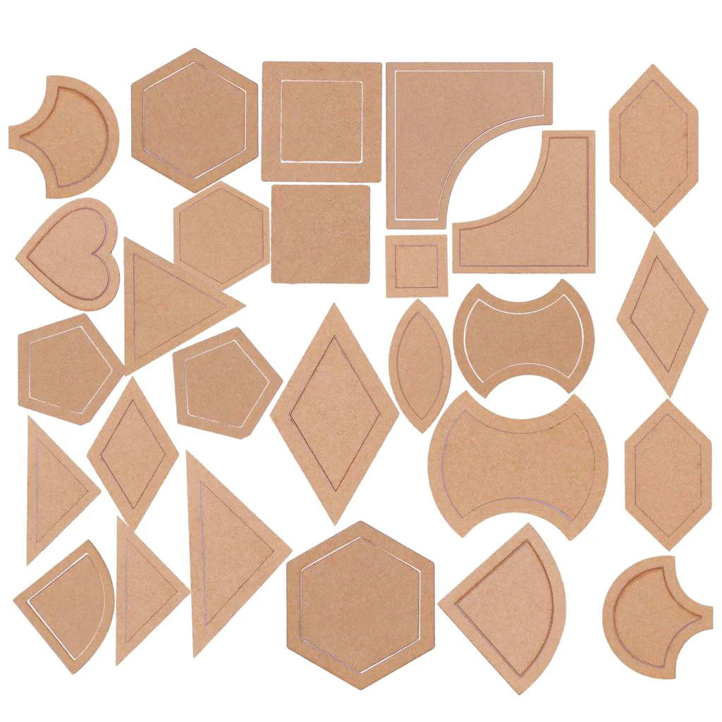 54 Pieces Assorted Acrylic Quilting Templates for DIY Quilt Patchwork Sewing
