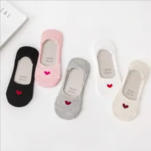 5 пар, Новое поступление, женские хлопковые носки розовые милые короткие носки с котом короткие носки повседневные носки с ушками животных и красными сердечками, носки для девочек