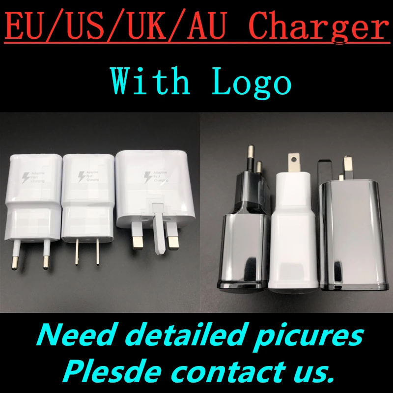 

10pcs/lot Original 9V-1.67A 5V 2A US/EU/AU/UK Plug Fast Charging Travel adapter Wall Fast Charger For S6 S7 S8 S9 plus Note 5 8