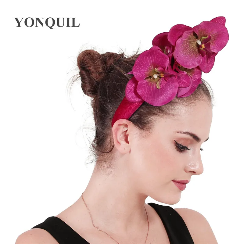 Цветы фаленопсиса толстые бархатные повязки на голову модные круглые винтажные аксессуары для волос повязка для волос Головные уборы пластиковые повязки для волос для женщин