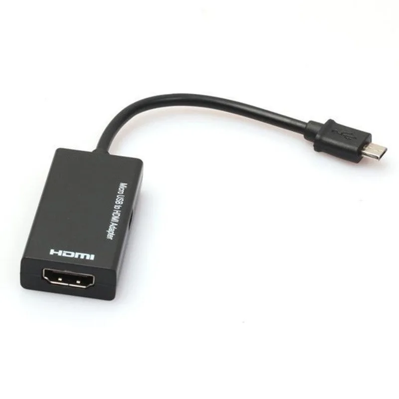 Адаптер Micro USB к HDMI для ТВ-монитора 1080P HD HDMI аудио-видео кабель MHL конвертер для Samsung Huawei HTC MHL устройства - Цвет: Черный