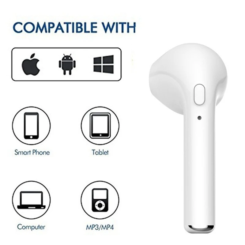 I7 TWS Беспроводная bluetooth-гарнитура стерео Бас Беспроводные наушники с микрофоном зарядная коробка для Apple iPhone Xiaomi