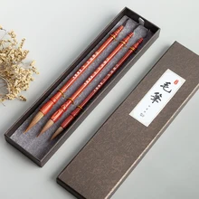 Китайская ласка для волос, кисточка для волос, красное дерево, держатель для ручек для художника, живописи, каллиграфии, письма