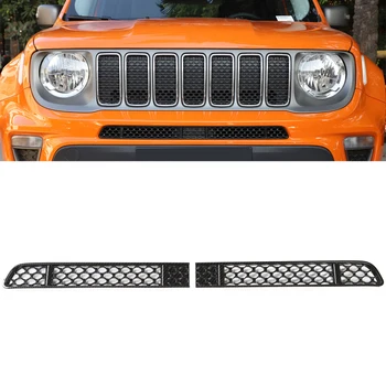 

Car Front Insect Mesh Grilles Decoration Cover for Jeep Renegade 2019 2020 Car Interior Accessory Decaration Styling ABS Chrome