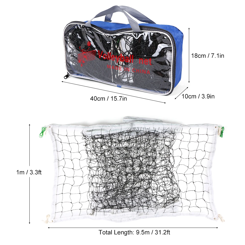Best Quality 30*3FT Outdoor Indoor Volleyball Net Standard Net for Volleyball Beach Volleyball Competitions