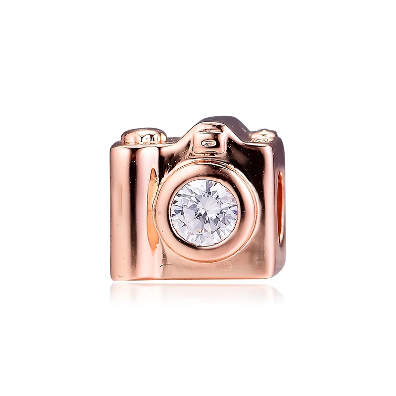 

Genuine 925 Sterling Silver Bead Charm Rose Gold Jewelry Sentimental Snapshots Beads Fit Pandora Bracelet for Women Kralen