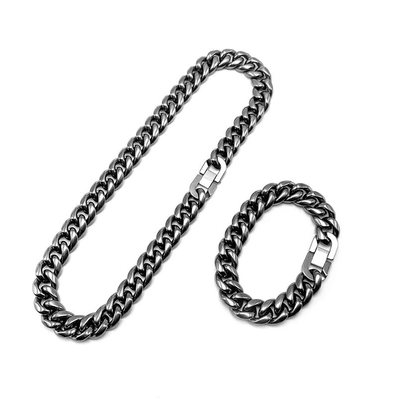 

14mm Thick Pure Titanium Necklace Hip-Hop Fashion Statement Piece Ultra-Lightweight and Hypoallergenic Jewelry