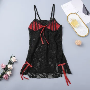 

New Fashion Sexy Women Sleepwear V-neck Lace Off-Shoulder Strapless Seamless Lingerie Underwear Back Split Female Nightdress