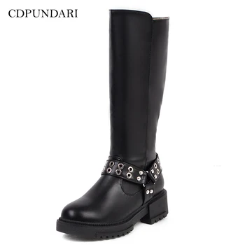 

CDPUNDARI 2020 Motorcycle boots women platform boots Ladies winter boots shoes woman