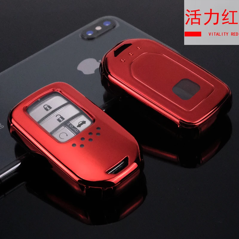 Red Key case only ТПУ автомобильный чехол для дистанционного ключа для Honda Accord Civic CR-V XRV сосуд CITY Jade CRIDER URV ELYSION автомобильные аксессуары - Название цвета: Red Key case only
