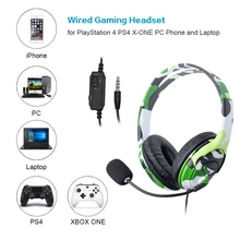Para ps4 wired gaming headset fones de ouvido com microfone para playstation 4 ps4 X-ONE pc telefone e portátil(China)