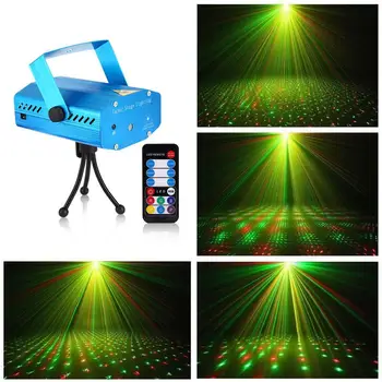 

Litake Mini Stage Light LED Laser Projector Red Green Star Voice-activated/Auto/Flash FDA Certificated for Club Disco Bar