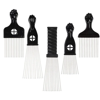 

5 Pieces of Metal African Hairdressing Comb Hair Styling Tool Hairpin, Suitable for Natural Hair and Hair, African Comb, Curly H