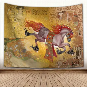 

The Kiss Gustav Klimt Wall Hanging Tapestry Home Party Decorative Tapestries Photo Background Cloth Table Cloth Wall Tapestry