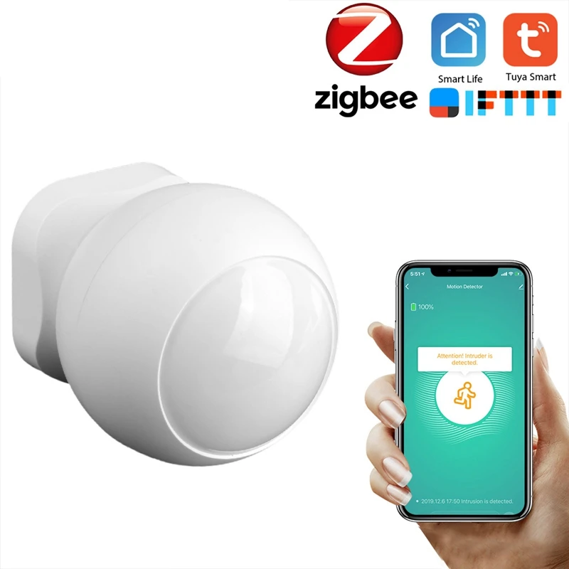 

Smart Tuya ZigBee PIR Motion Sensor Wireless Passive Infrared Detector Security Burglar Alarm Sensor Tuya/SmartLife APP Control
