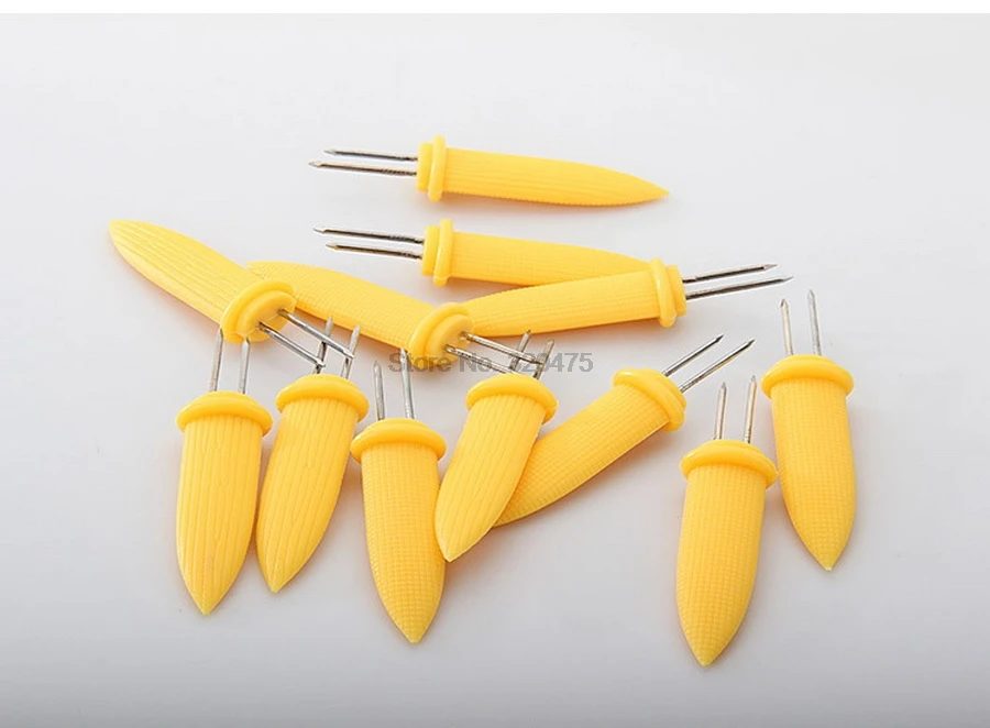 by dhl 200set 10pcs/set BBQ Corn Holders Fork Multi-Function Stainless Steel Barbecue Corn Tools Party Kitchen Barbecue Supplies