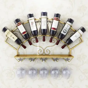 

Modern Metal Wine Bottle Holder Wall Mounted Organizer Glassware Storage Shelf Display Rack for Whiskey Elegant Room Decoration