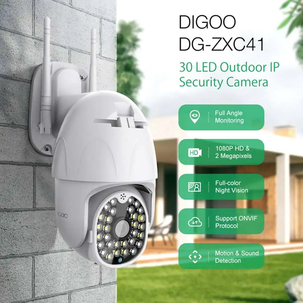 DIGOO облачная Wifi 1080P Full HD 4X Zoom уличная PTZ ip-камера 5.0MP сеть 30 светодиодный ИК домашняя CCTV камера видеонаблюдения