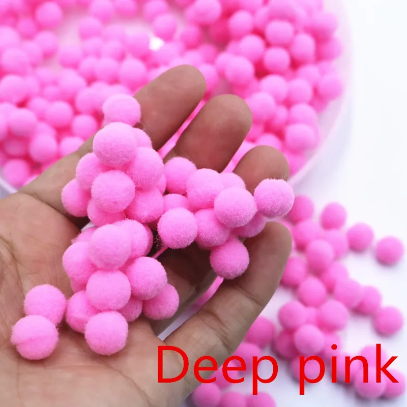 Deep pink 2000 шт./компл. 10 мм Помпоном Мяч меховой шарик плюшевый разноцветный DIY Украшение для свадебного торта для рождественской вечеринки, «сделай сам» Ремесла поставок - Цвет: Deep pink