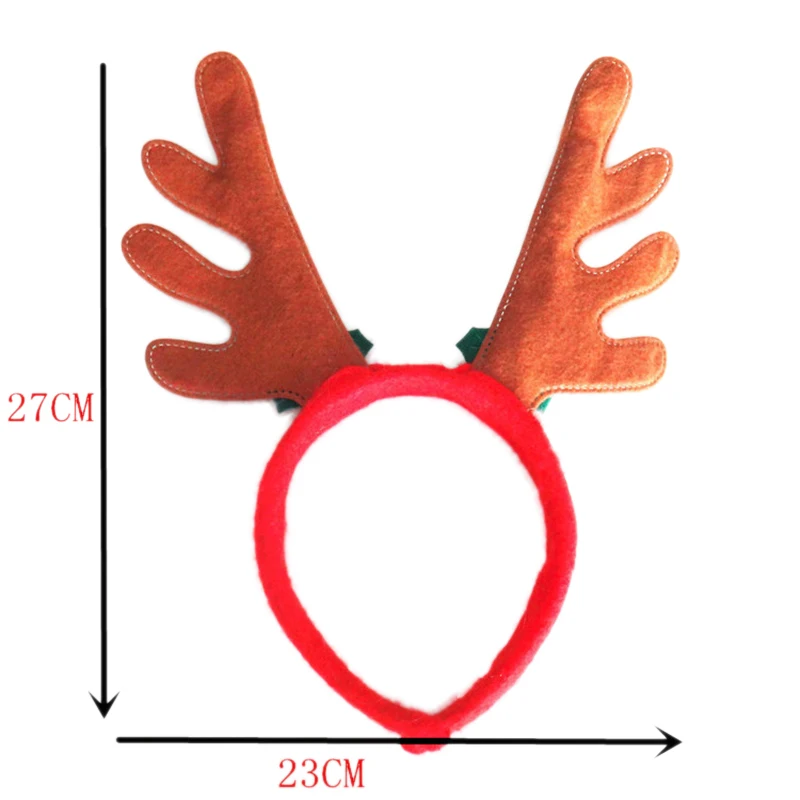 Детская Рождественская повязка на голову для взрослых, обруч для волос с оленьими рогами, рождественские вечерние украшения, нарядное платье, заколка для волос наголовный обруч