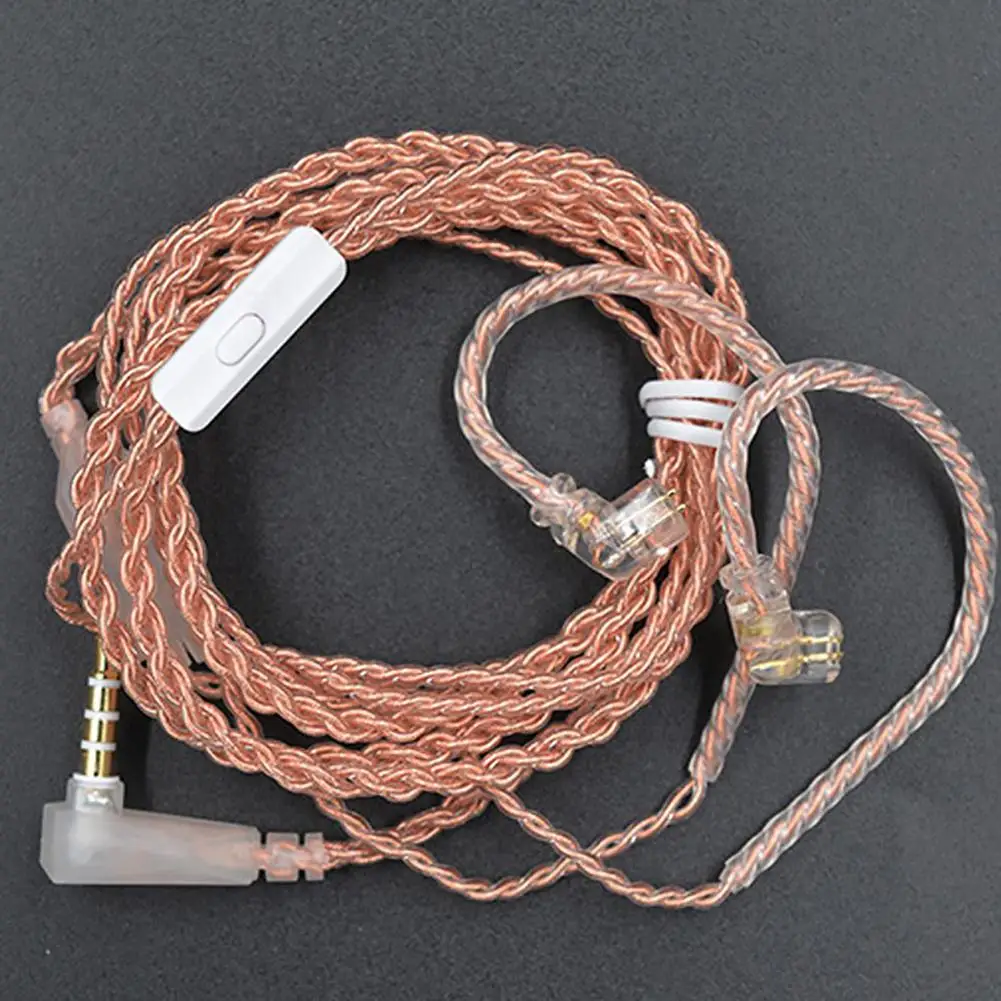 KZ Oxygen Free Copper Cable Pink Gold Upgrade headset Original cable for KZ-ZST/ES4 KZ-ZSN with Mic drop shipping |