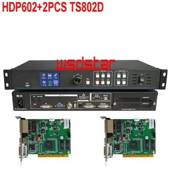 

HDP602+2PCS TS802D LED Video Processor Input USB/HDMI/DVI/VGA/CVBS 1920*1200 LED rental screen video processor LVP300 Hot Sales
