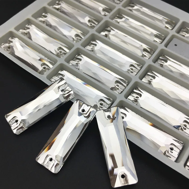 Космический багет кристально чистый цвет пришивные камни стразы с плоским