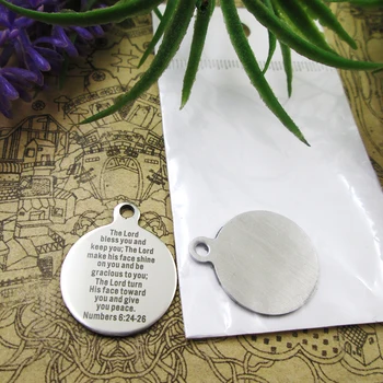 

20pcs--"The Lord Bless You And Keep You..."stainless steel charms 5 styles for choosing DIY Charms for necklace bracelets