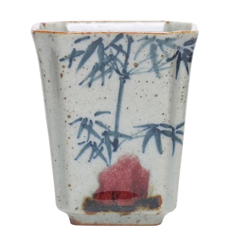 Tea Cup Hand Painted Bamboo Chinese Antique Water Cups Tea Cup Set for Tea Ceremony