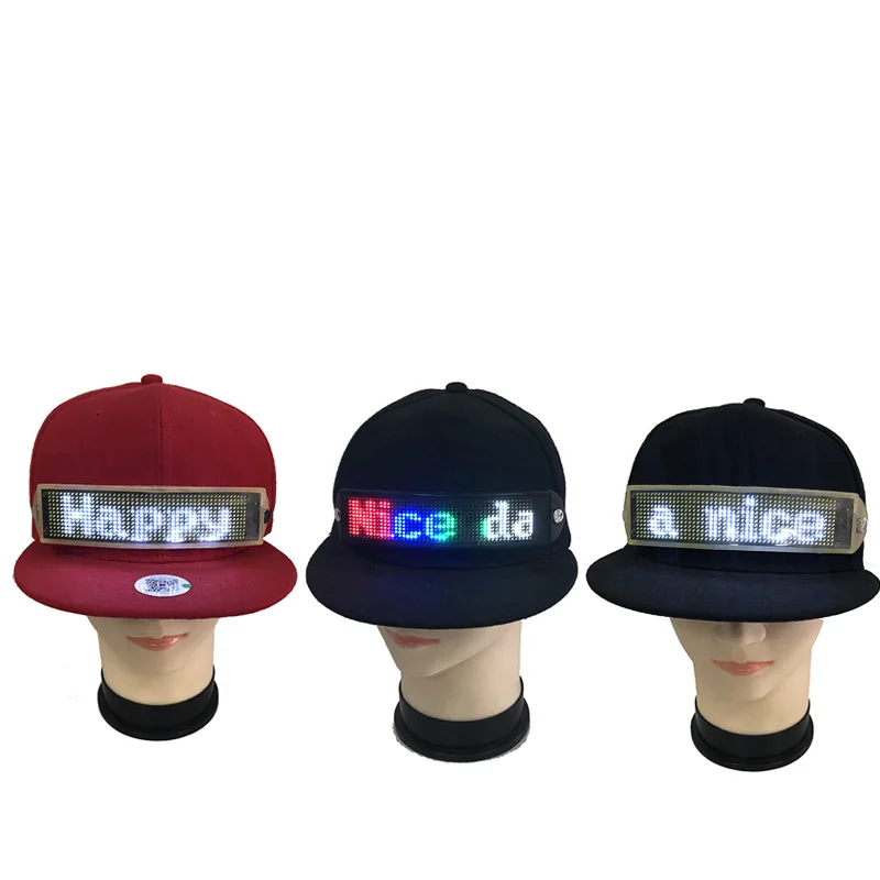 Scrolling Message Led Hat Cap Party 