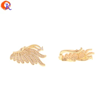 

Cordial Design 10Pcs 17*26MM Jewelry Accessories/Charms/DIY Earrings Making/Genuine Gold Plating/Wing Shape/Hand Made/CZ Pendant