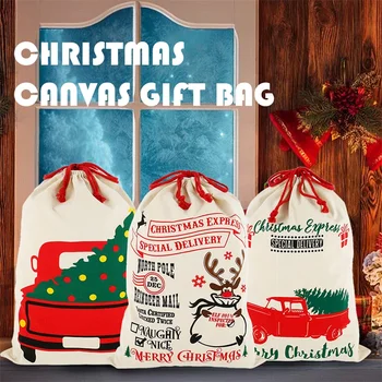 

70x49cm Christmas Sacks Candy Bags Canvas Santa Sacks Xmas Gift Stocking Bag Christmas New Year Decorations For Home Decorative
