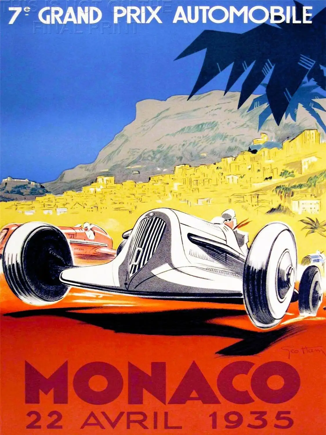 VINTAGE ADVERT GRAND PRIX MONACO Art print Silk poster Home Wall Decor | Дом и сад