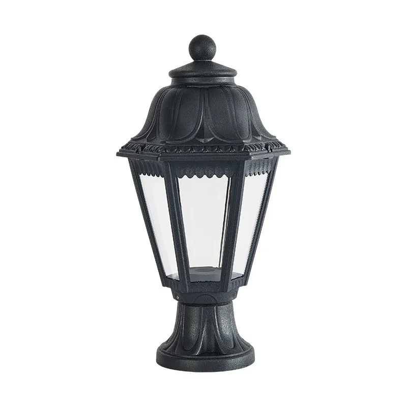 New Italian Design Hexagonal Column Landscape Lamp Outdoor Courtyard Fence Wall Light Villa Corridor Walkway Chapiter Lamp 2