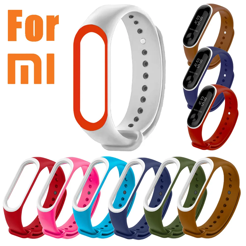 Ремешок силиконовый для Xiaomi Mi Band 3 спортивный браслет с поддержкой разных цветов |